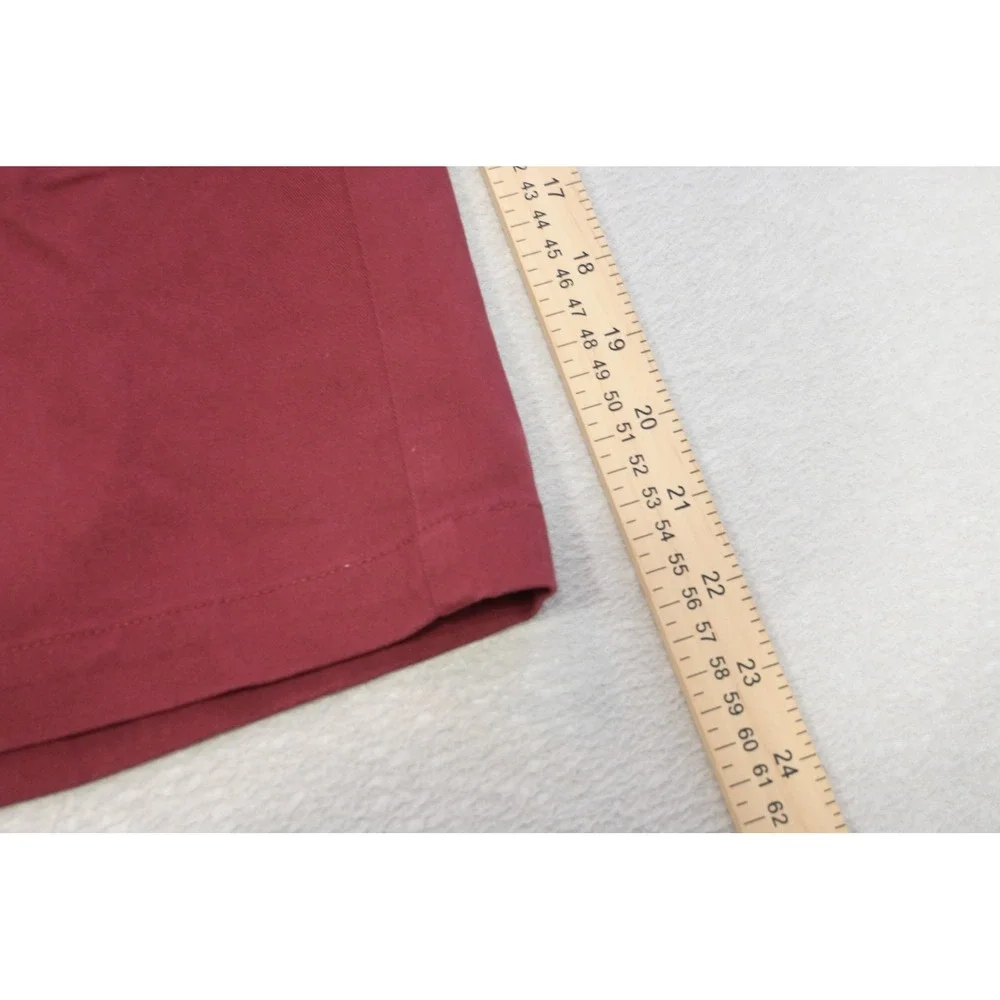 Haggar Comfort Chino Shorts Mens 38 Burgundy Expandable Waist Flat Front New